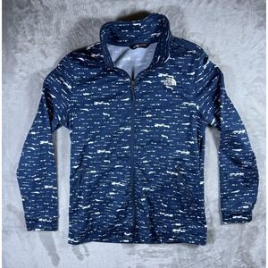 The North Face Jacket Womens Large Blue Flecked Full Zip Fleece Lightweight